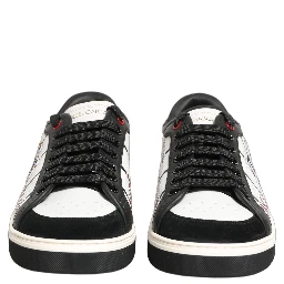 White Black DG Logo King Patch Low-Top Sneaker Shoes