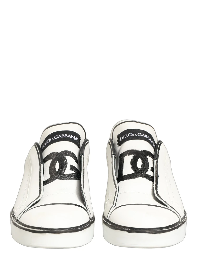 White Leather Portofino Low Top Sneakers Shoes