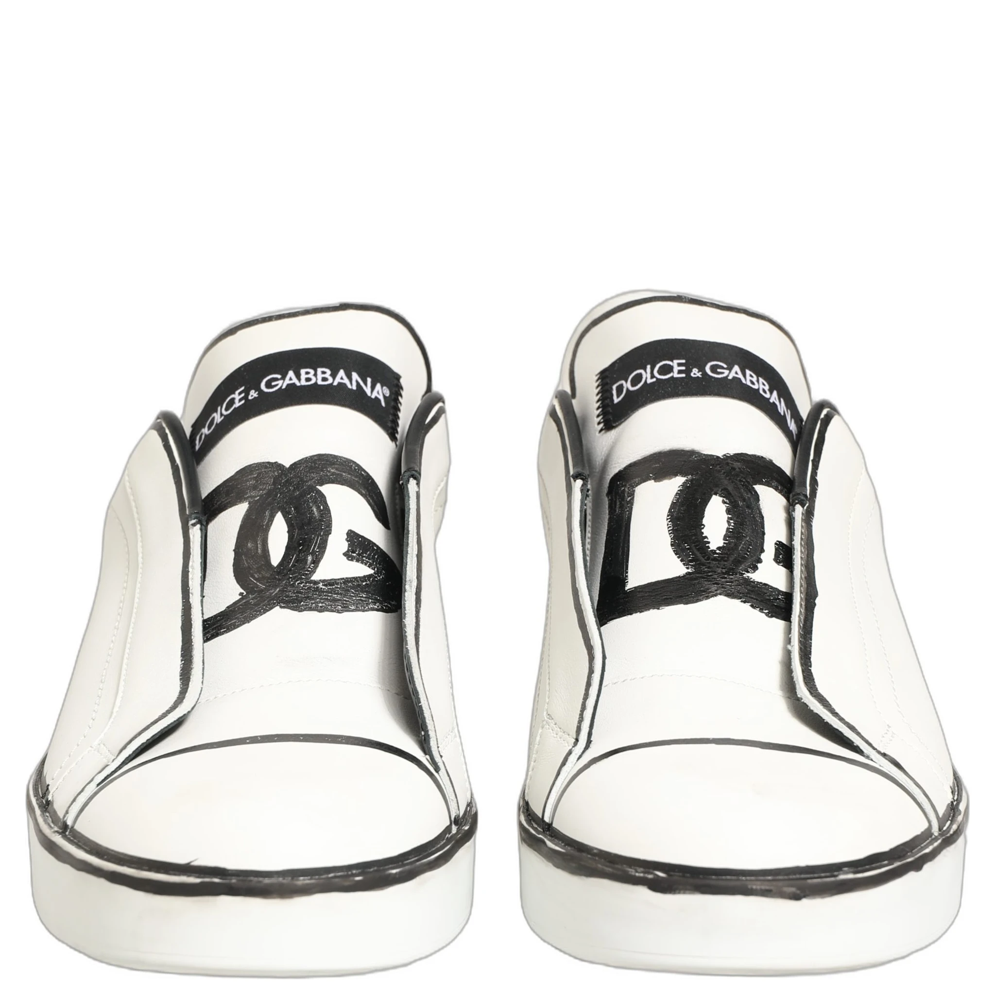 White Leather Portofino Low Top Sneakers Shoes
