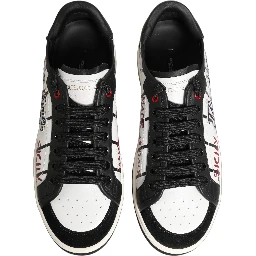 White Black DG Logo King Patch Low-Top Sneaker Shoes