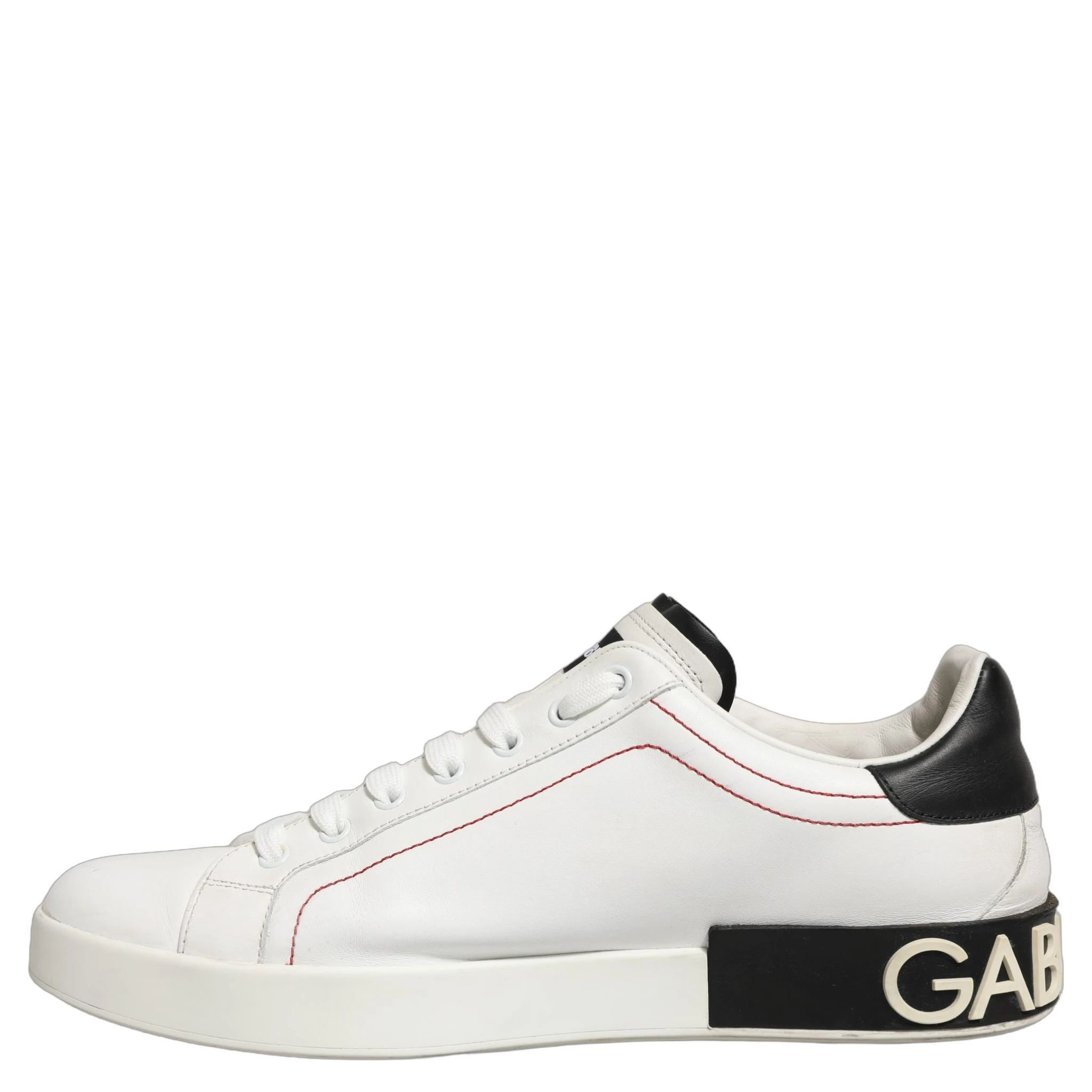 White Black Leather Lace Up Sneakers Shoes