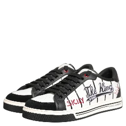 White Black DG Logo King Patch Low-Top Sneaker Shoes