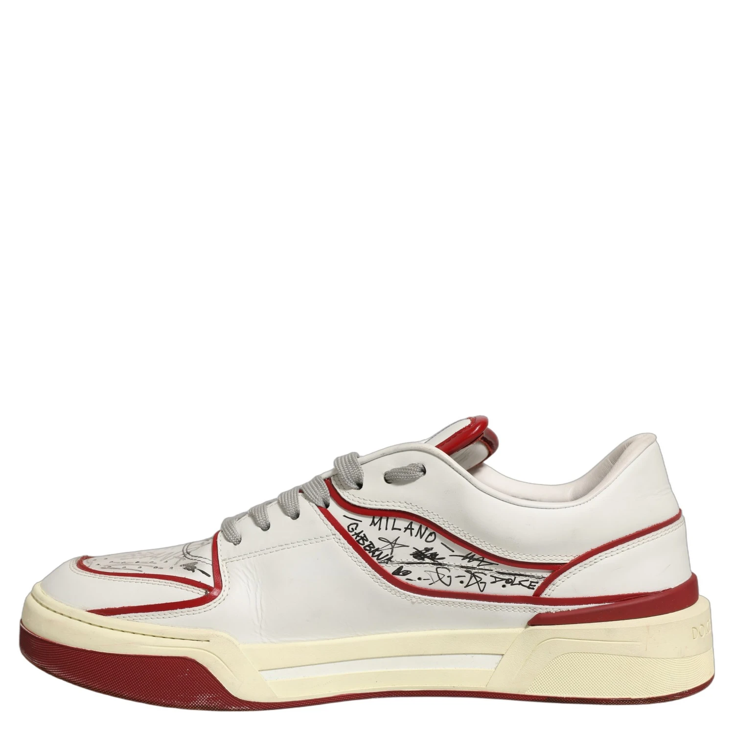 White Red New Roma Graffiti Sneakers Shoes
