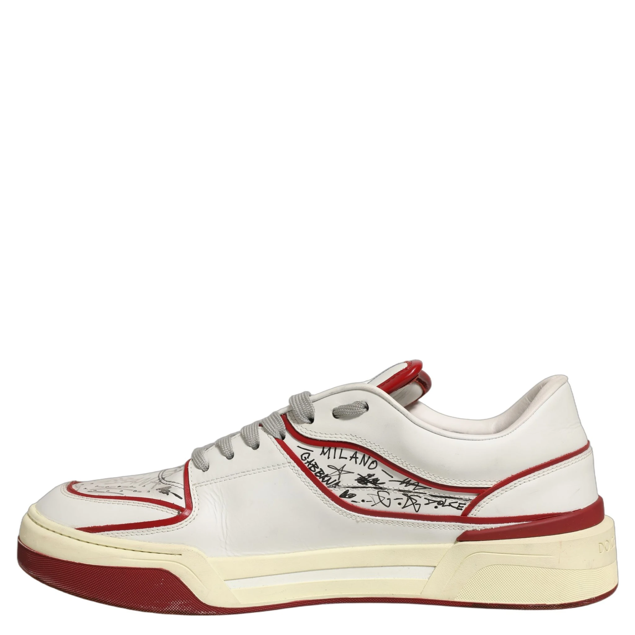 White Red New Roma Graffiti Sneakers Shoes