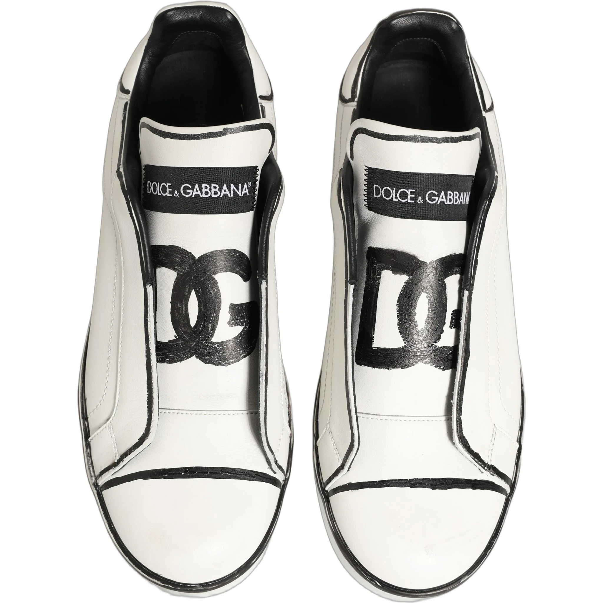White Leather Portofino Low Top Sneakers Shoes