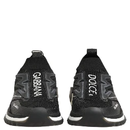 Black White Sorrento Slip-On Logo Sneakers Shoes
