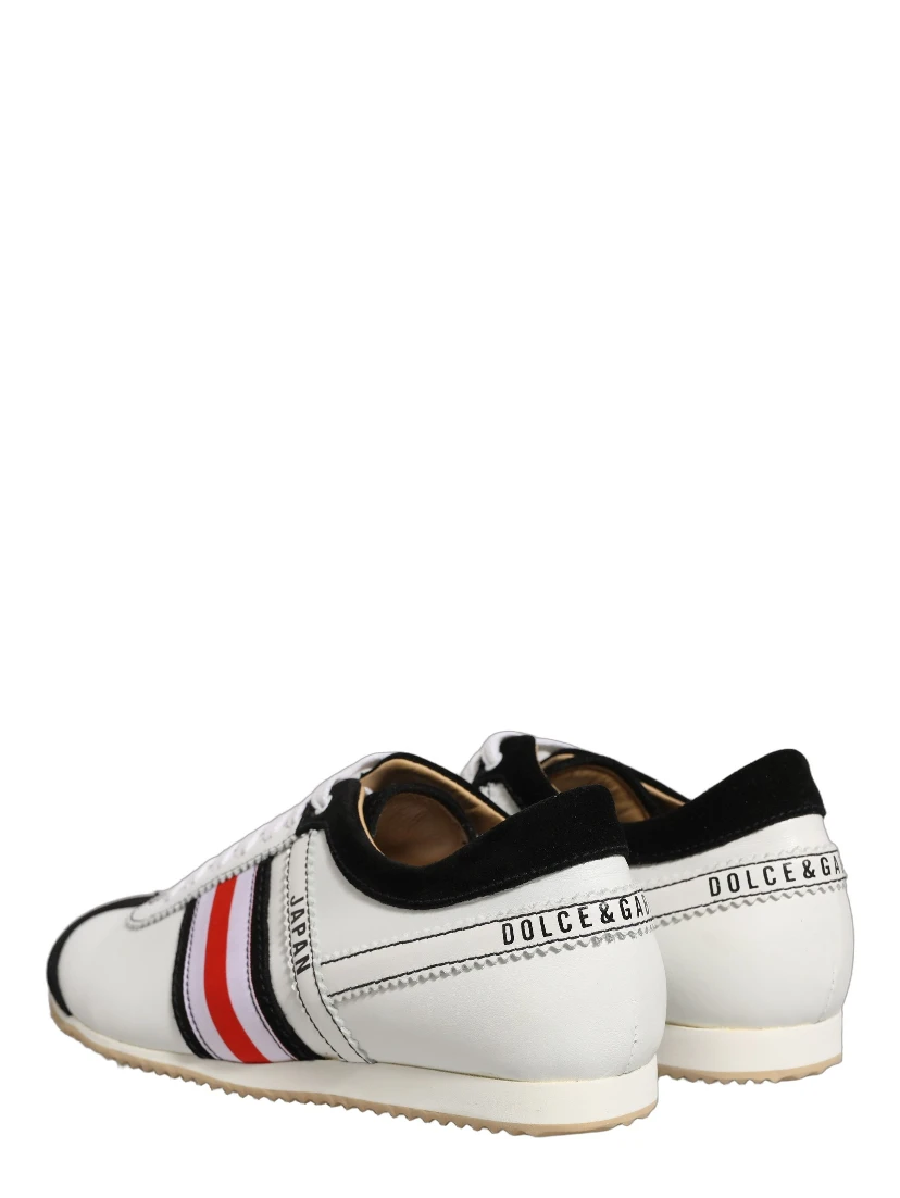 Black White Leather Suede Low Top Sneakers Shoes