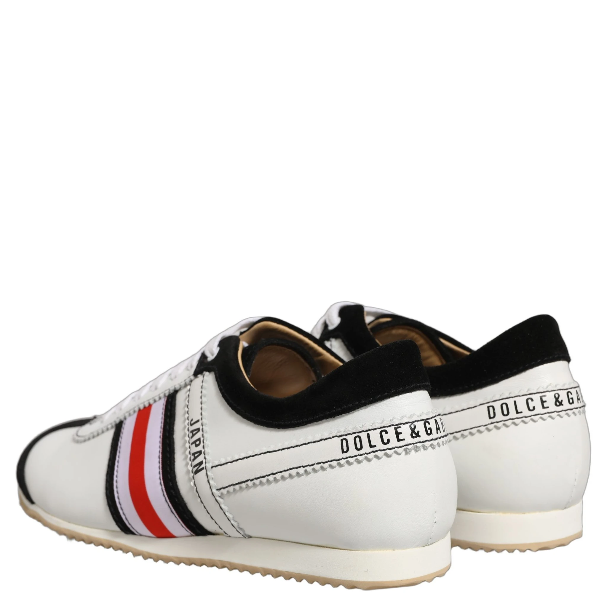 Black White Leather Suede Low Top Sneakers Shoes
