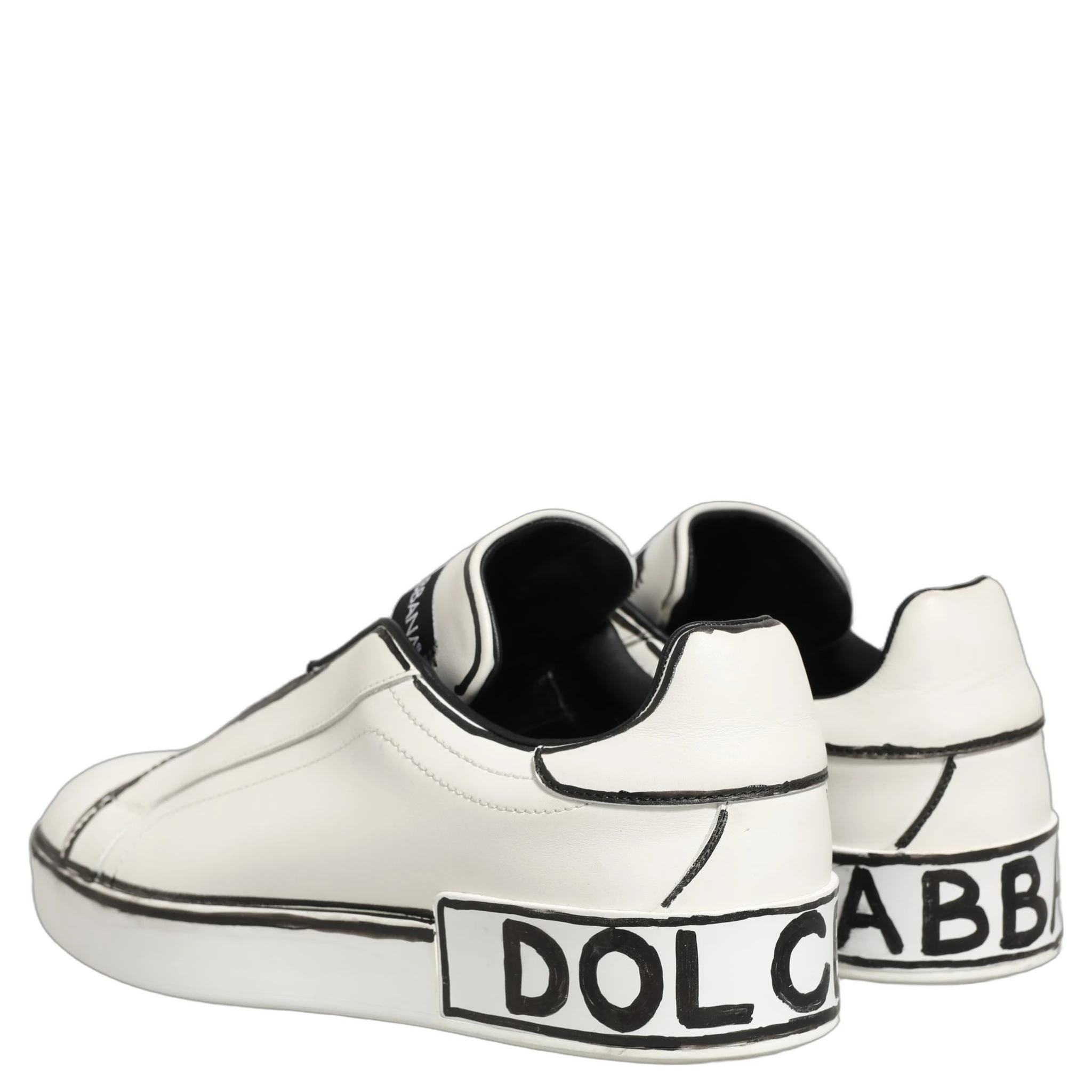 White Leather Portofino Low Top Sneakers Shoes