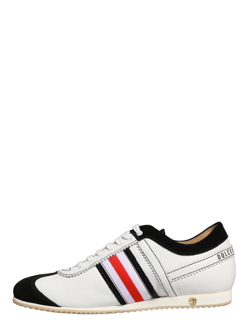 Black White Leather Suede Low Top Sneakers Shoes
