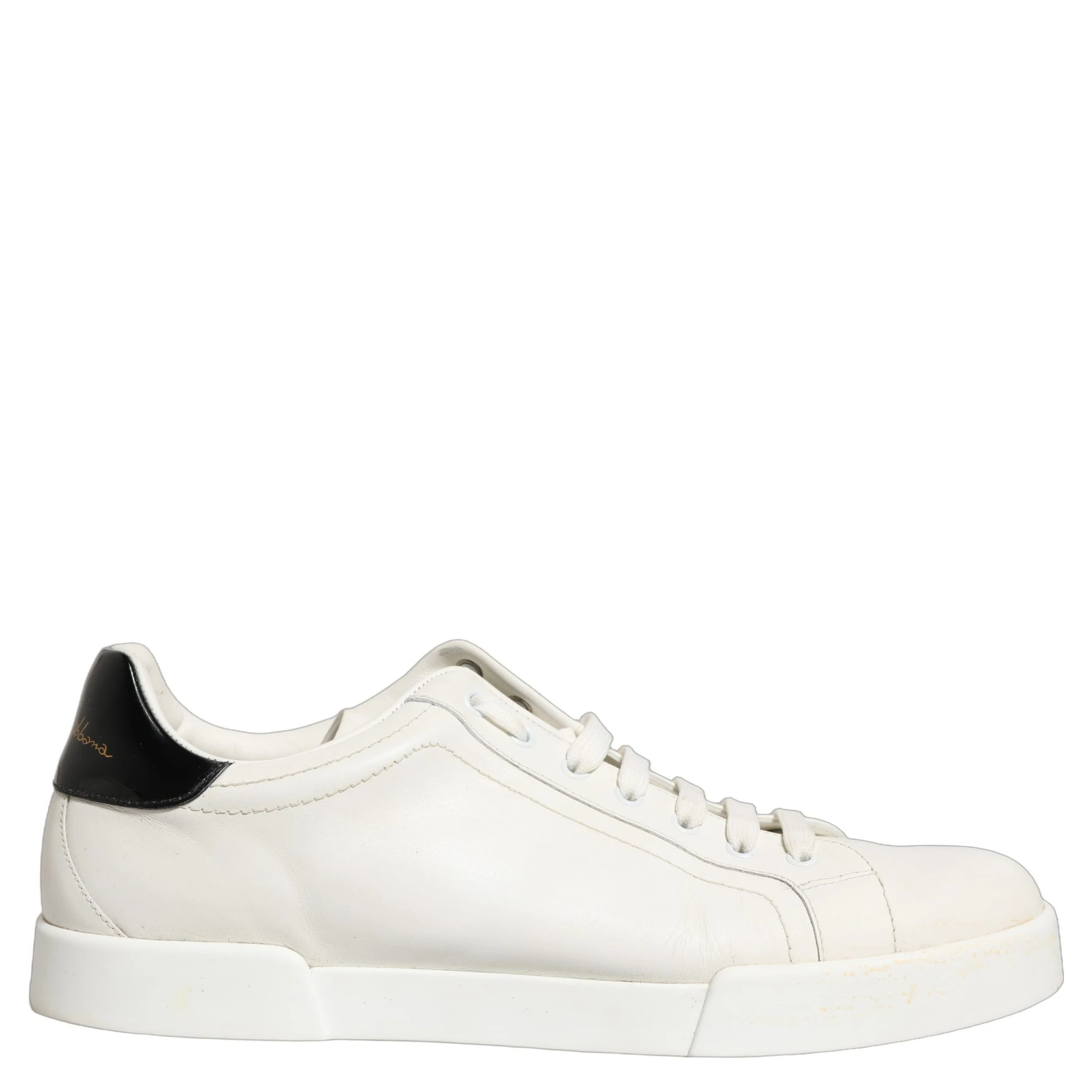 White Black Leather Lace Up Sneakers Shoes