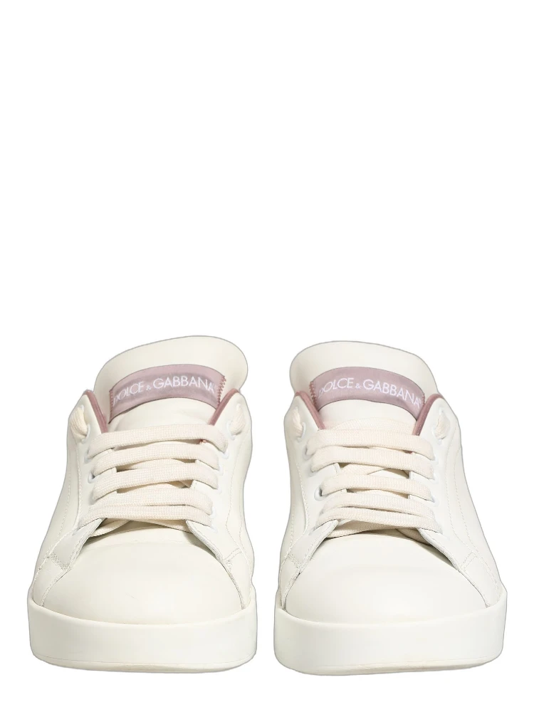 White Pink Leather Low Top Sneakers Shoes alternative