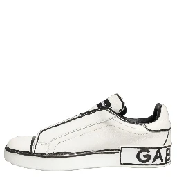 White Leather Portofino Low Top Sneakers Shoes