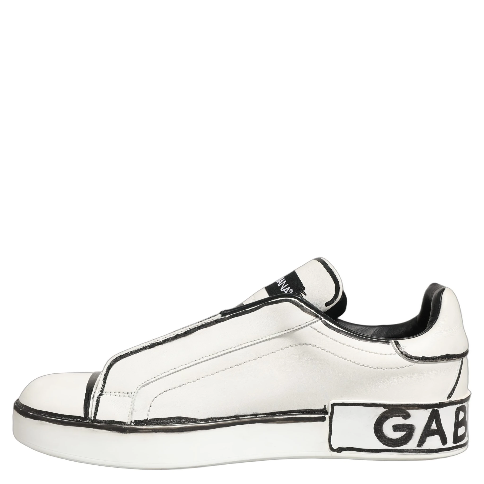 White Leather Portofino Low Top Sneakers Shoes