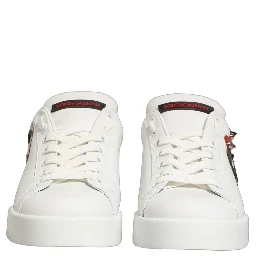 White Patch Calfskin Nappa Portofino Sneakers Shoes