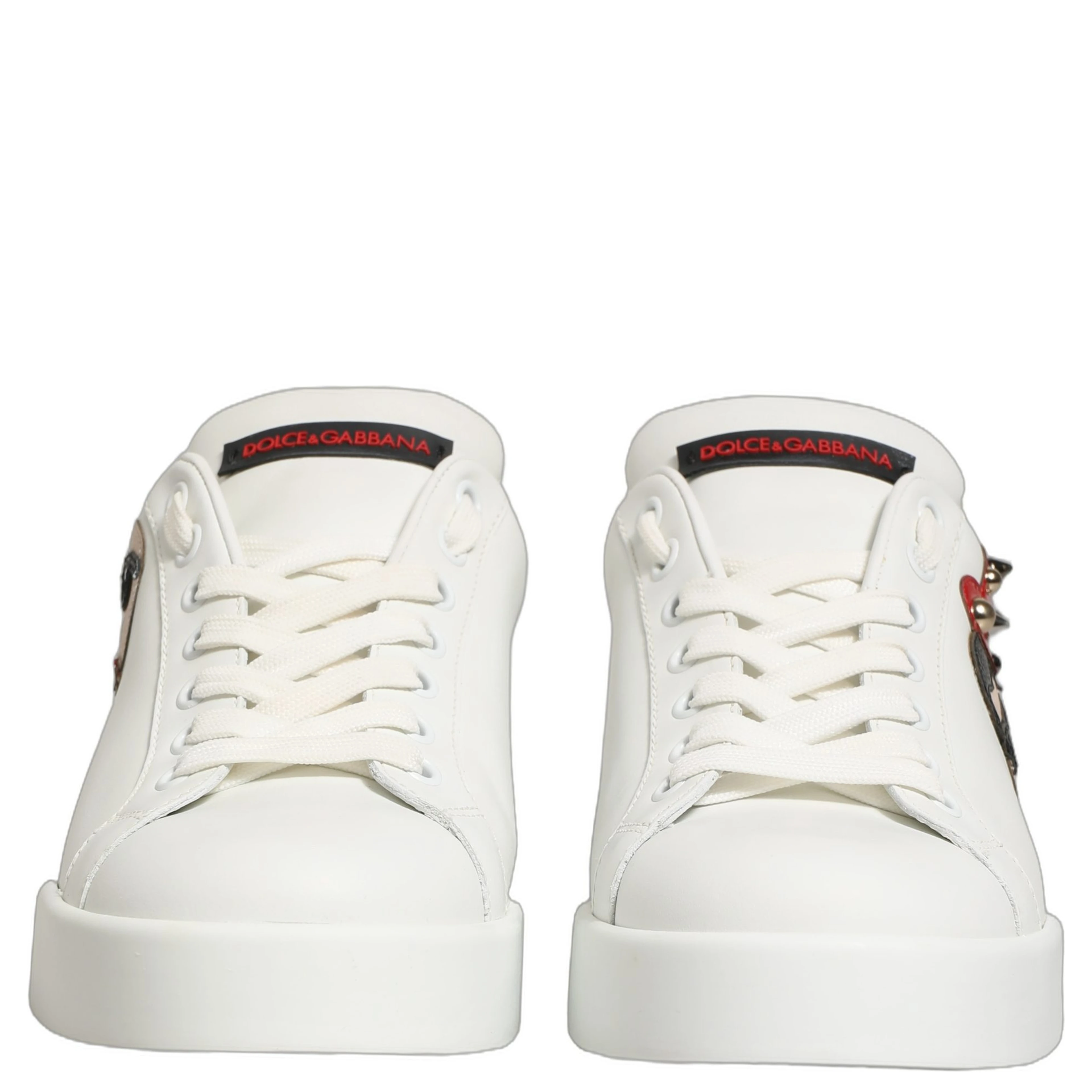 White Patch Calfskin Nappa Portofino Sneakers Shoes