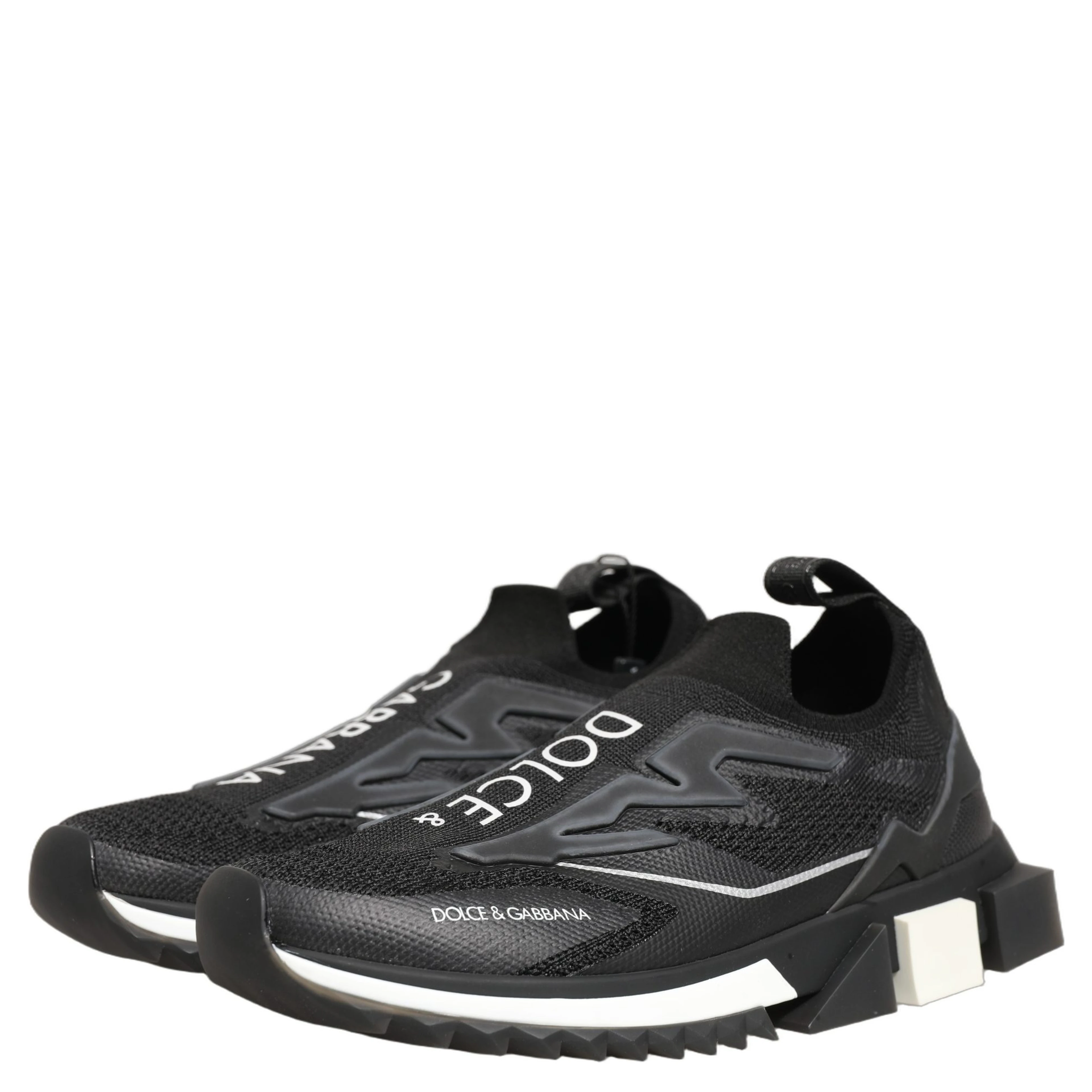 Black White Sorrento Slip-On Logo Sneakers Shoes