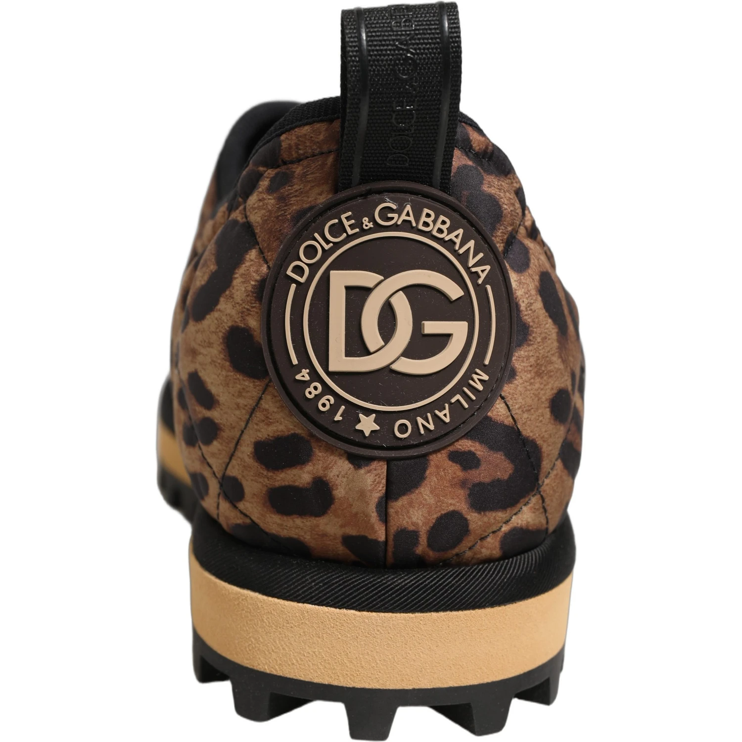 Brown Leopard Print Quilted Men Sneakers Shoes