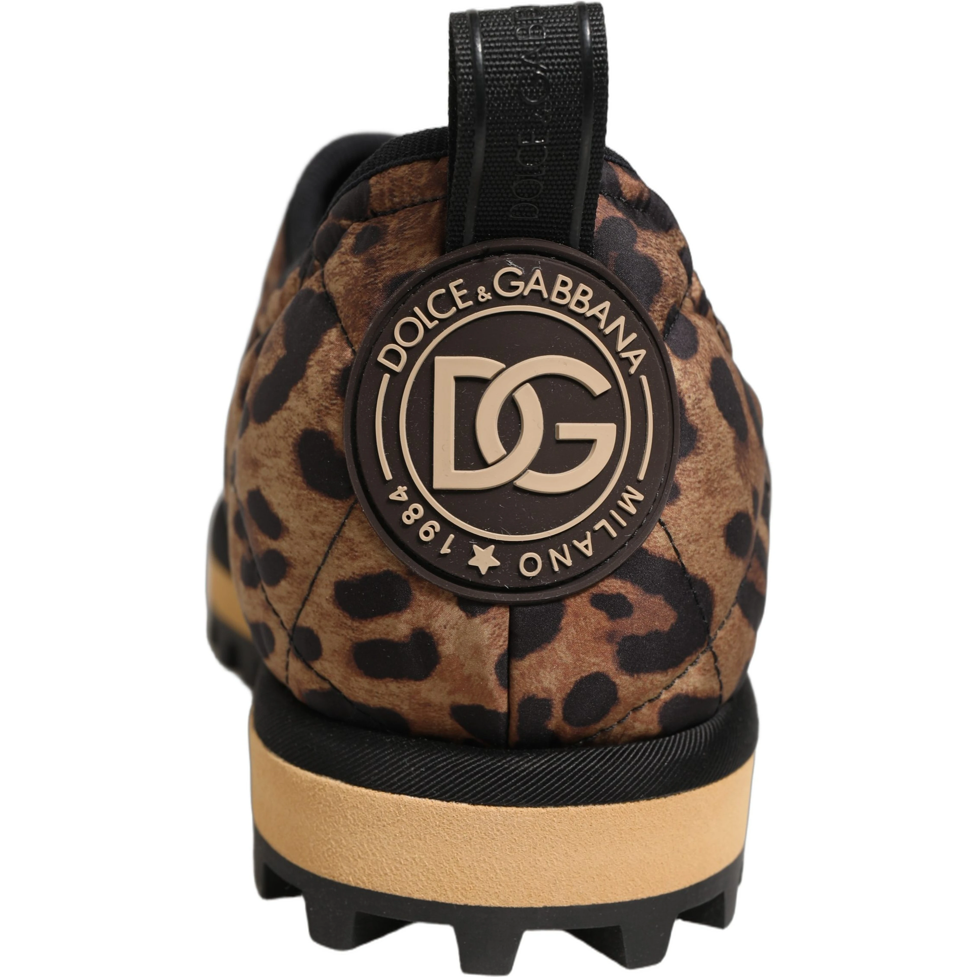 Brown Leopard Print Quilted Men Sneakers Shoes