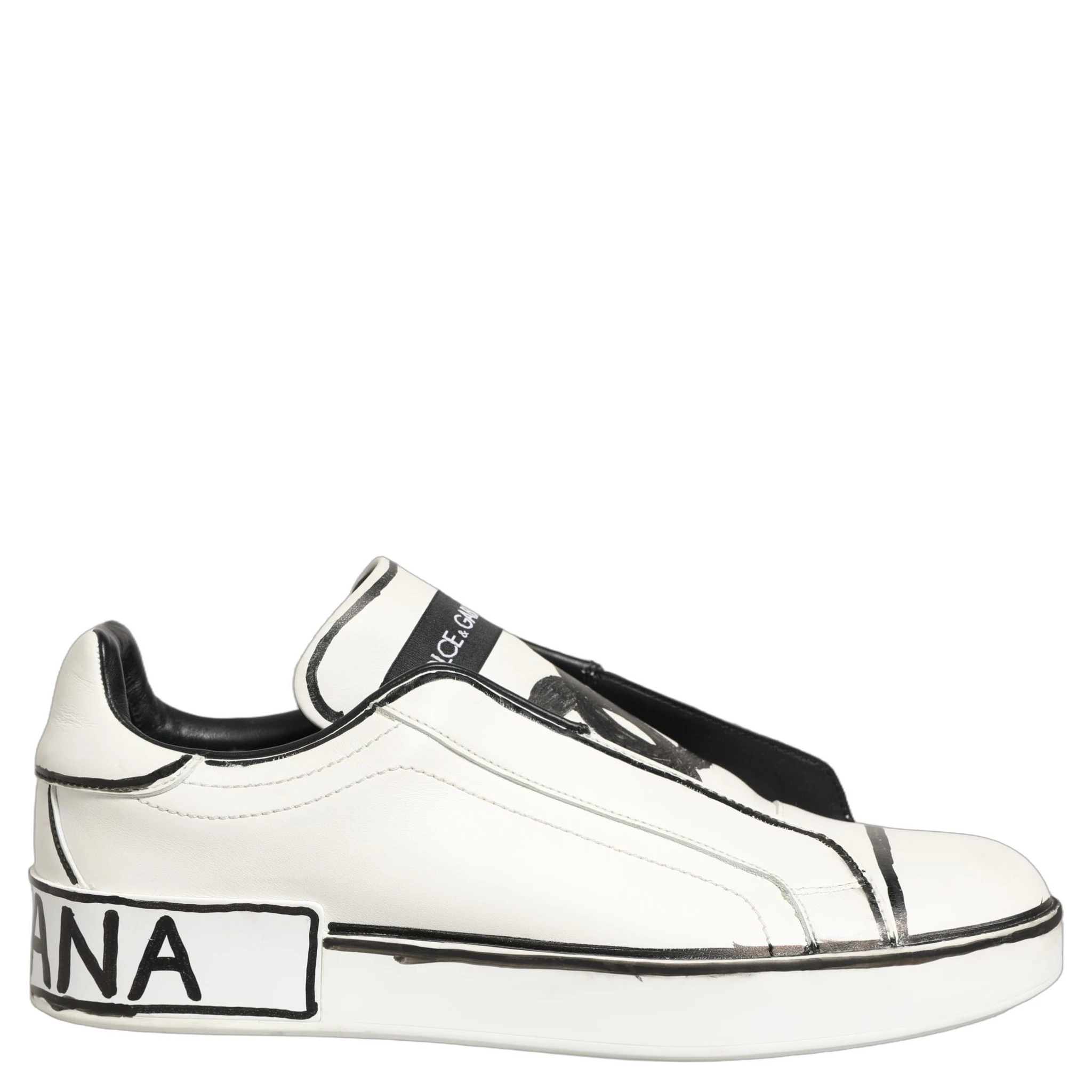White Leather Portofino Low Top Sneakers Shoes
