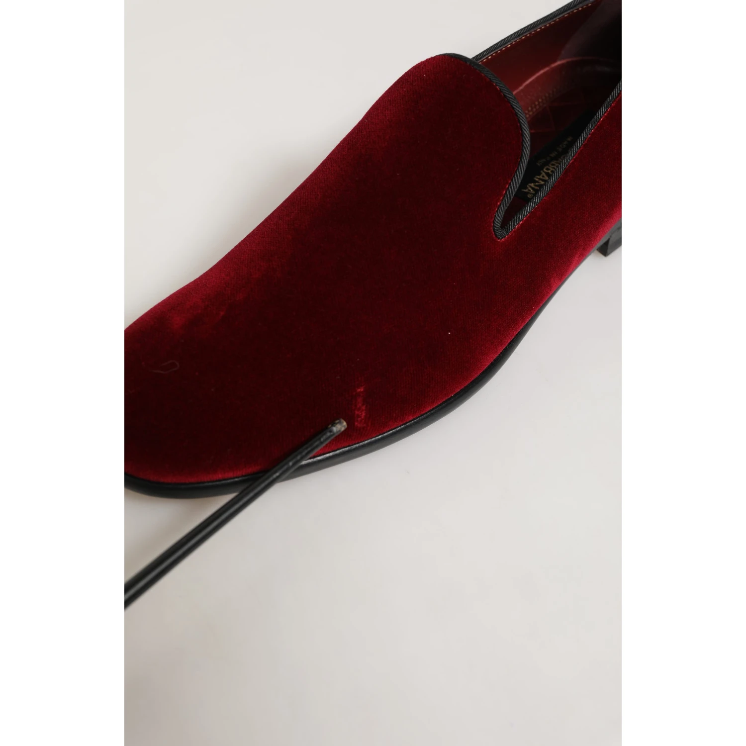 Maroon Velvet Slip On Dress Loafers Shoes