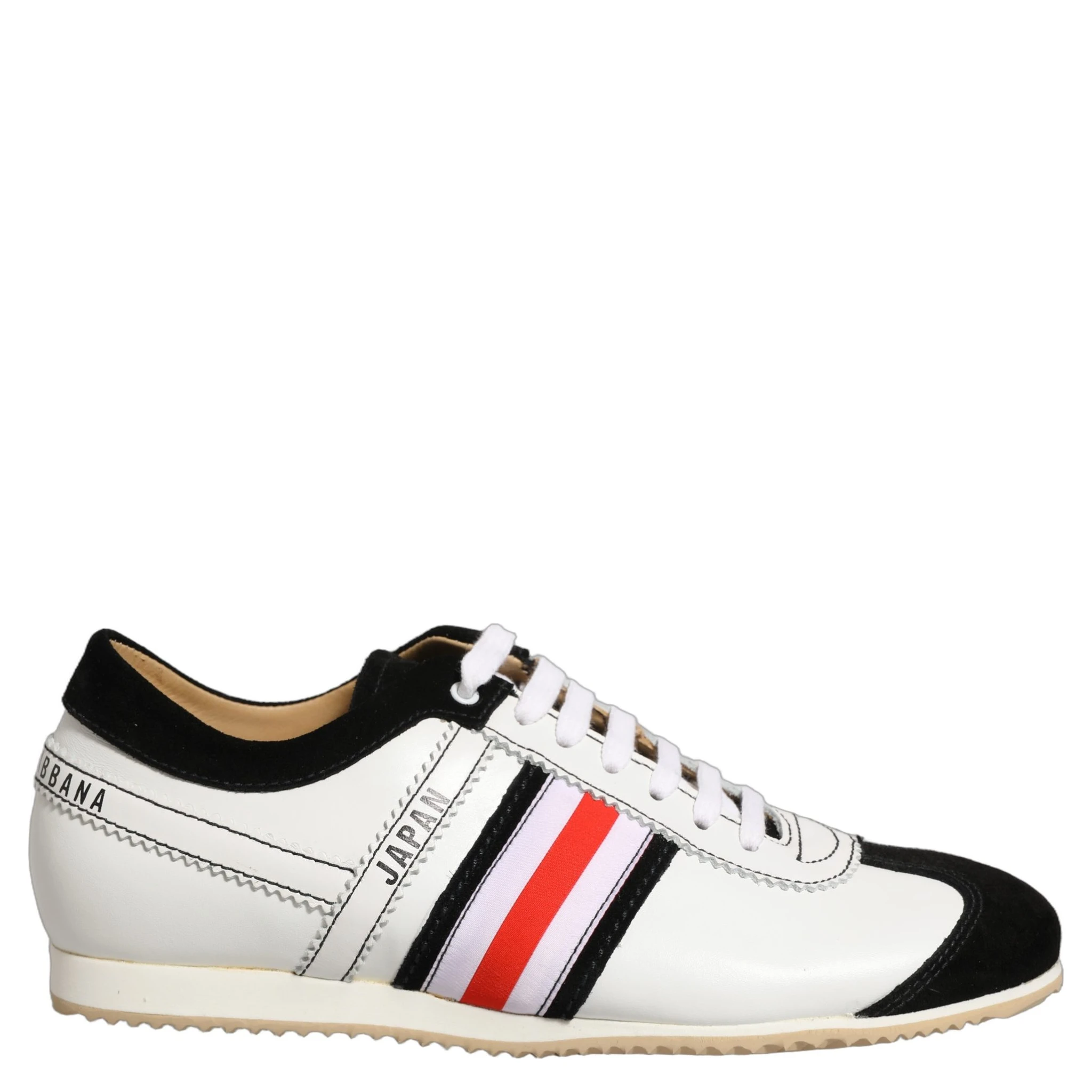 Black White Leather Suede Low Top Sneakers Shoes