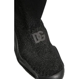 Black Slip On Wave Socks Men Sneakers Shoes