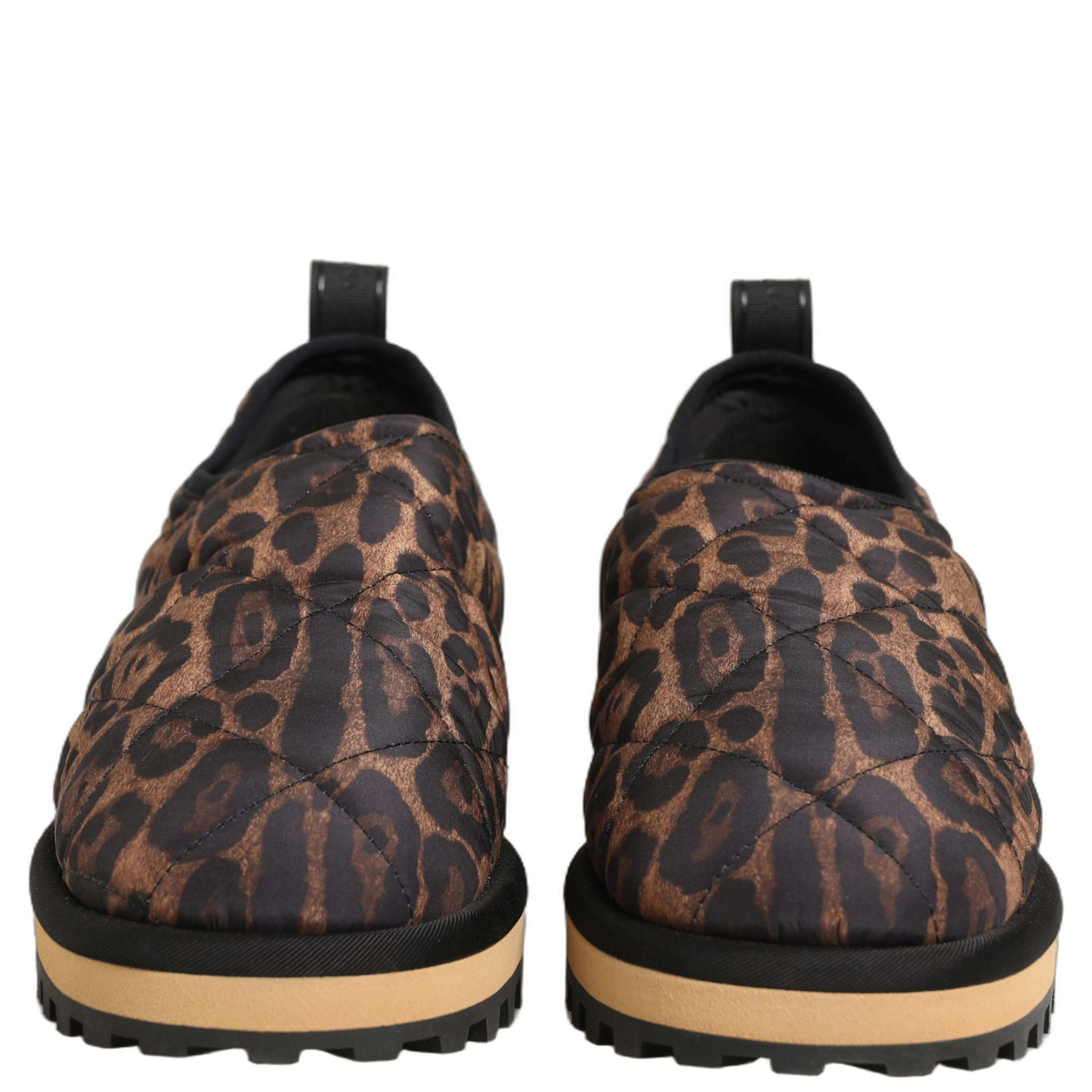 Brown Leopard Print Quilted Men Sneakers Shoes