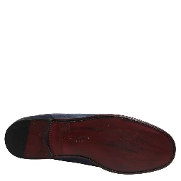 Blue Suede Leather Loafers Moccasins Shoes