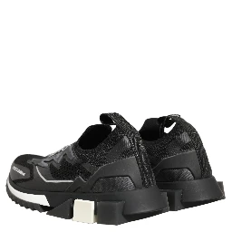 Black White Sorrento Slip-On Logo Sneakers Shoes