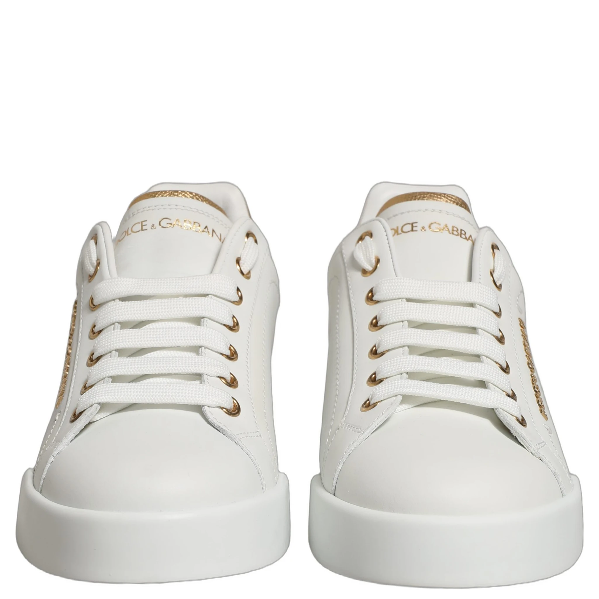 White Gold Embellished Low Top Sneakers Shoes