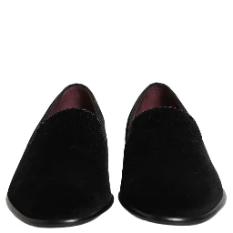 Black Velvet Loafers Formal Men Dress Shoes