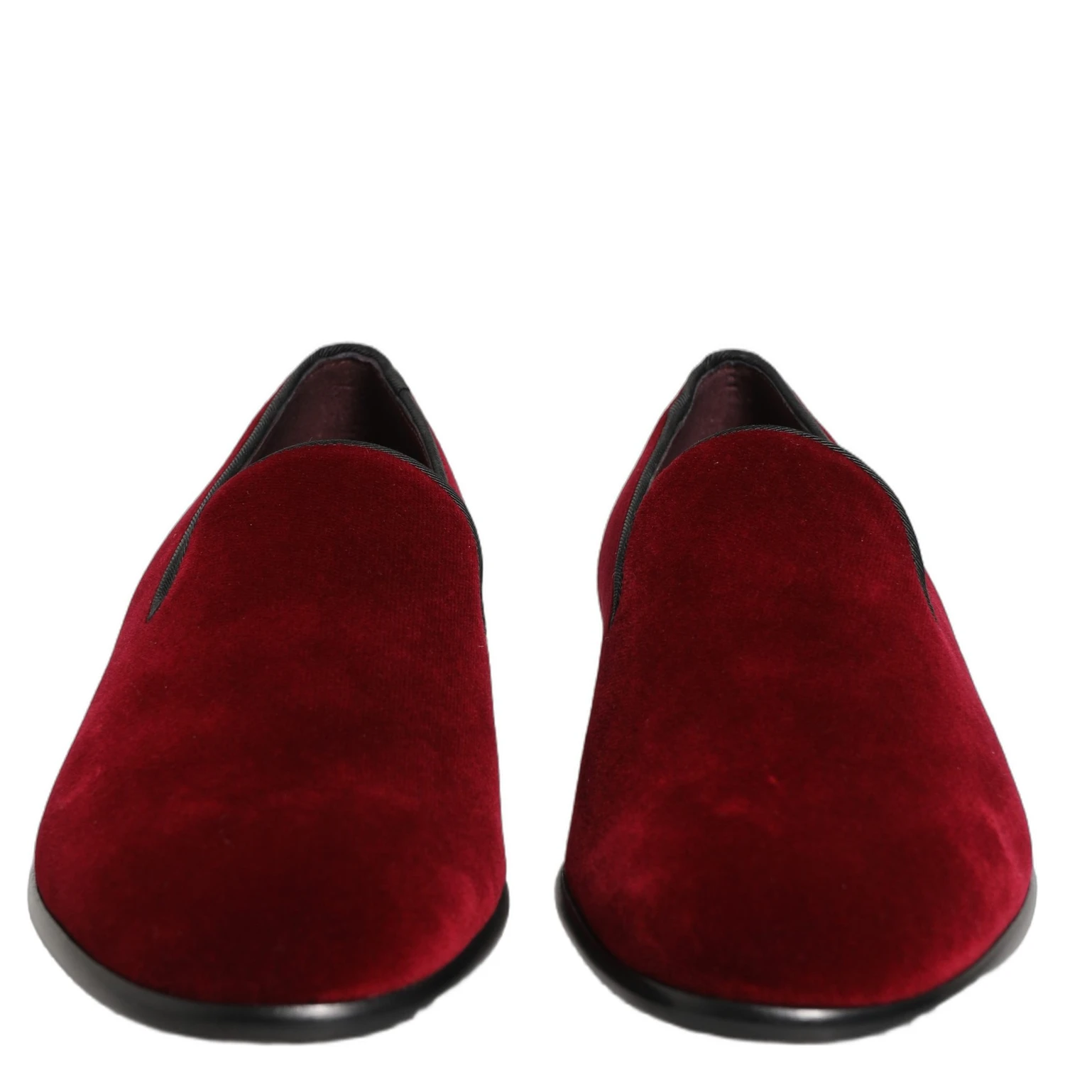 Maroon Velvet Slip On Dress Loafers Shoes