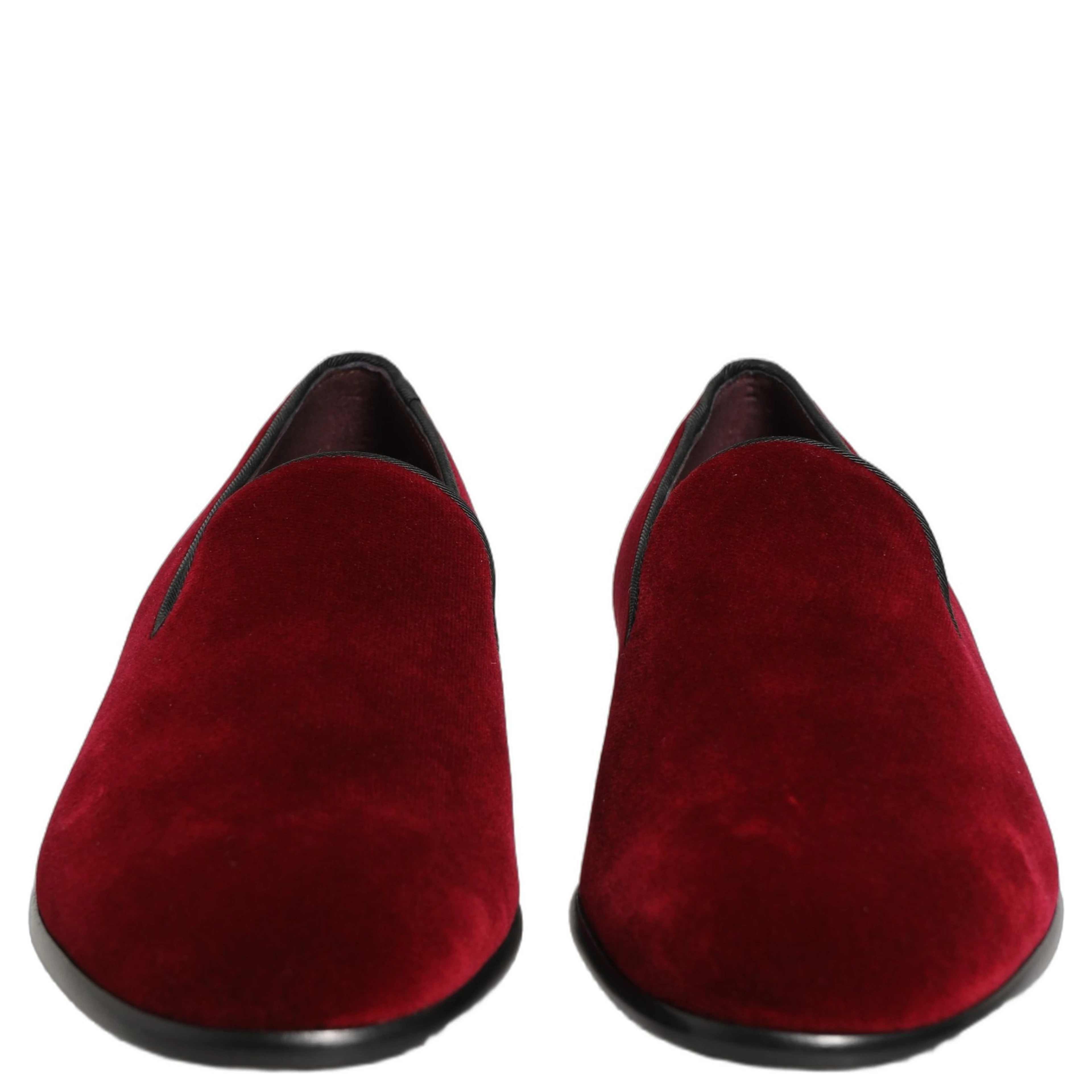 Maroon Velvet Slip On Dress Loafers Shoes