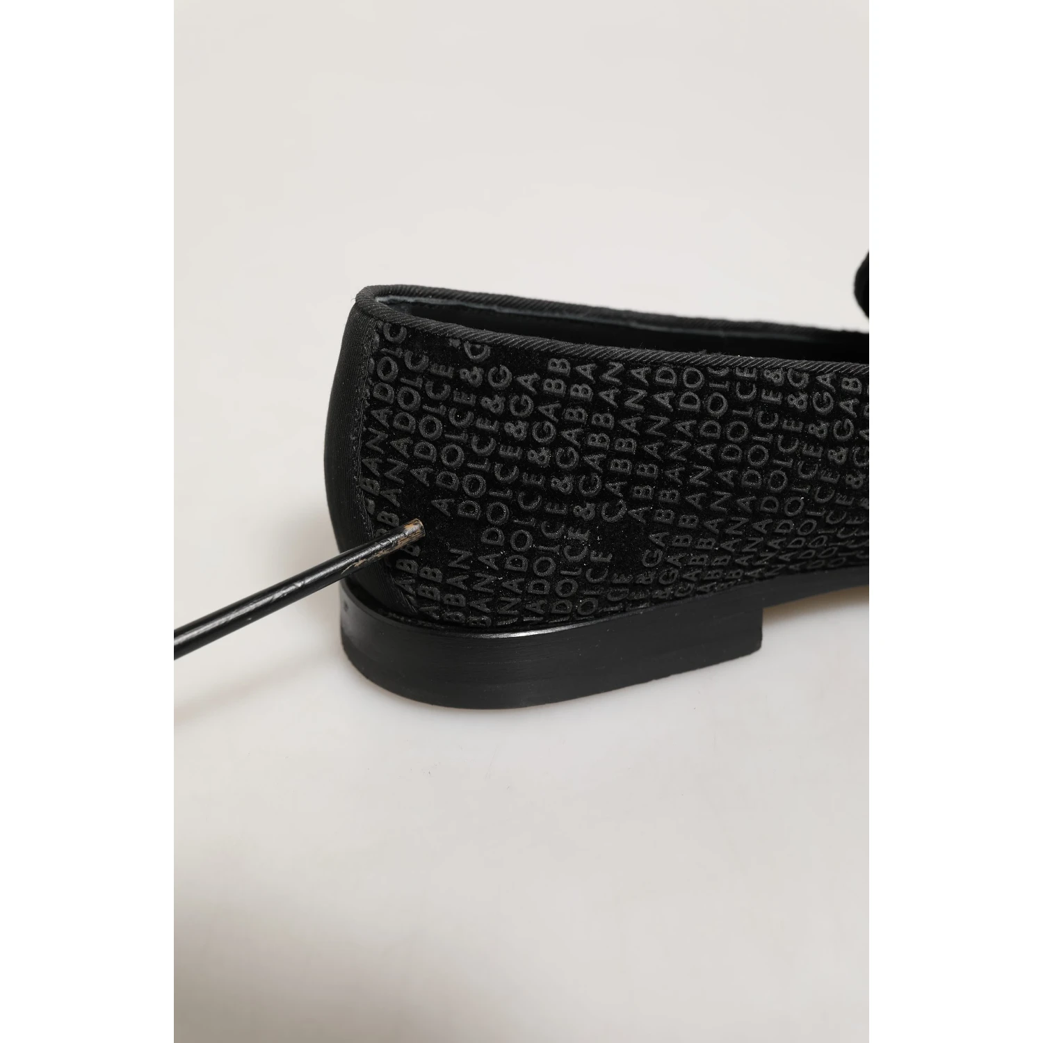 Black Logo Monogram Men Dress Loafers Shoes