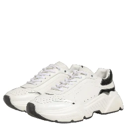 White Silver Daymaster Leather Low Top Sneakers Shoes