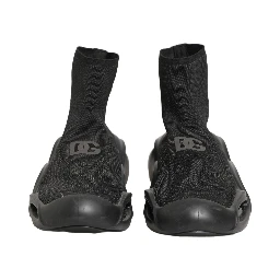 Black Slip On Wave Socks Men Sneakers Shoes
