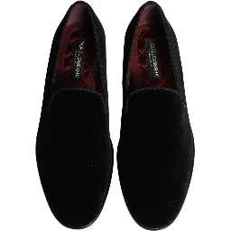 Black Velvet Loafers Formal Men Dress Shoes
