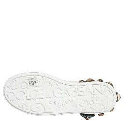 White Gold Studded Portofino Sneakers Shoes