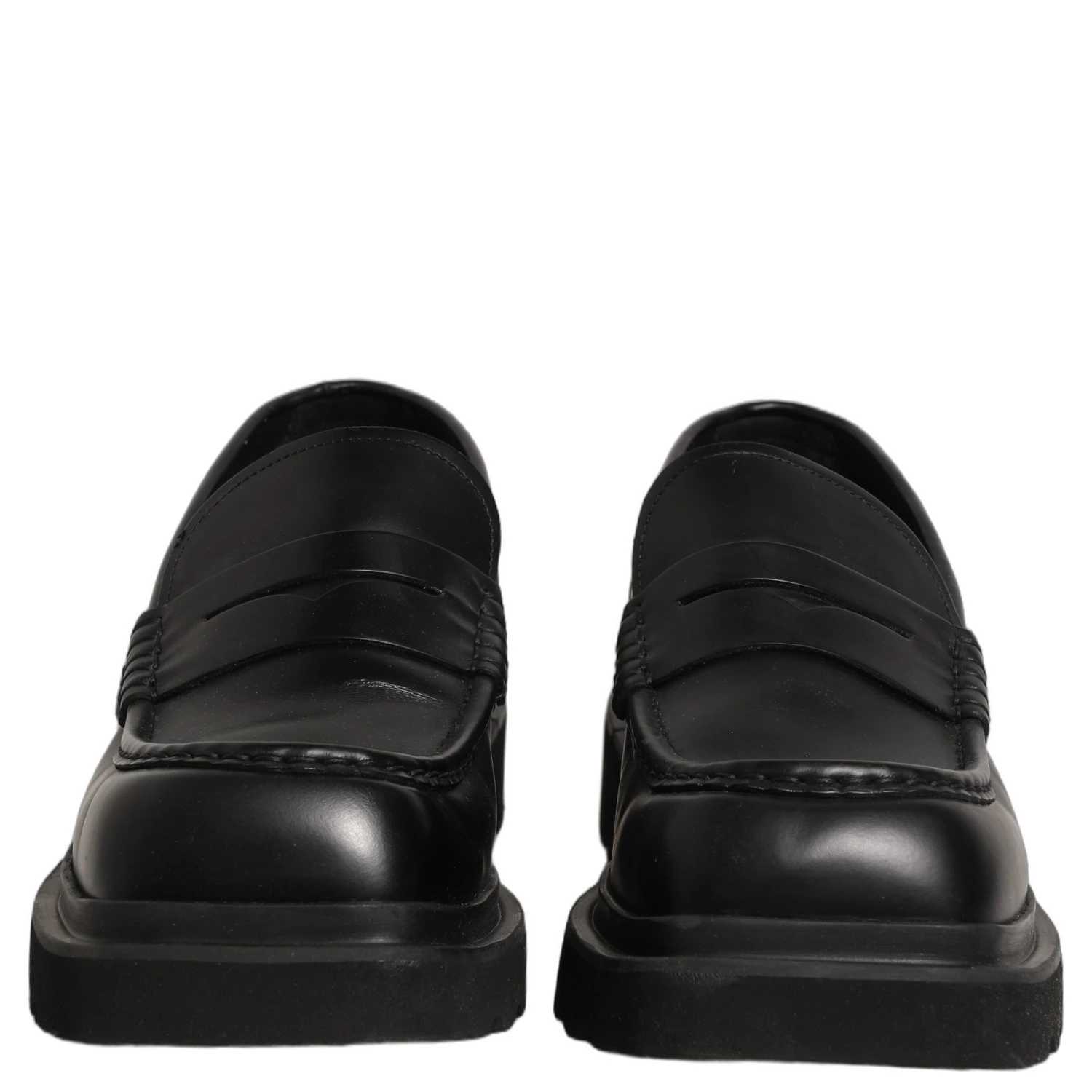 Black Calfskin Leather Men Dress Loafer Shoes