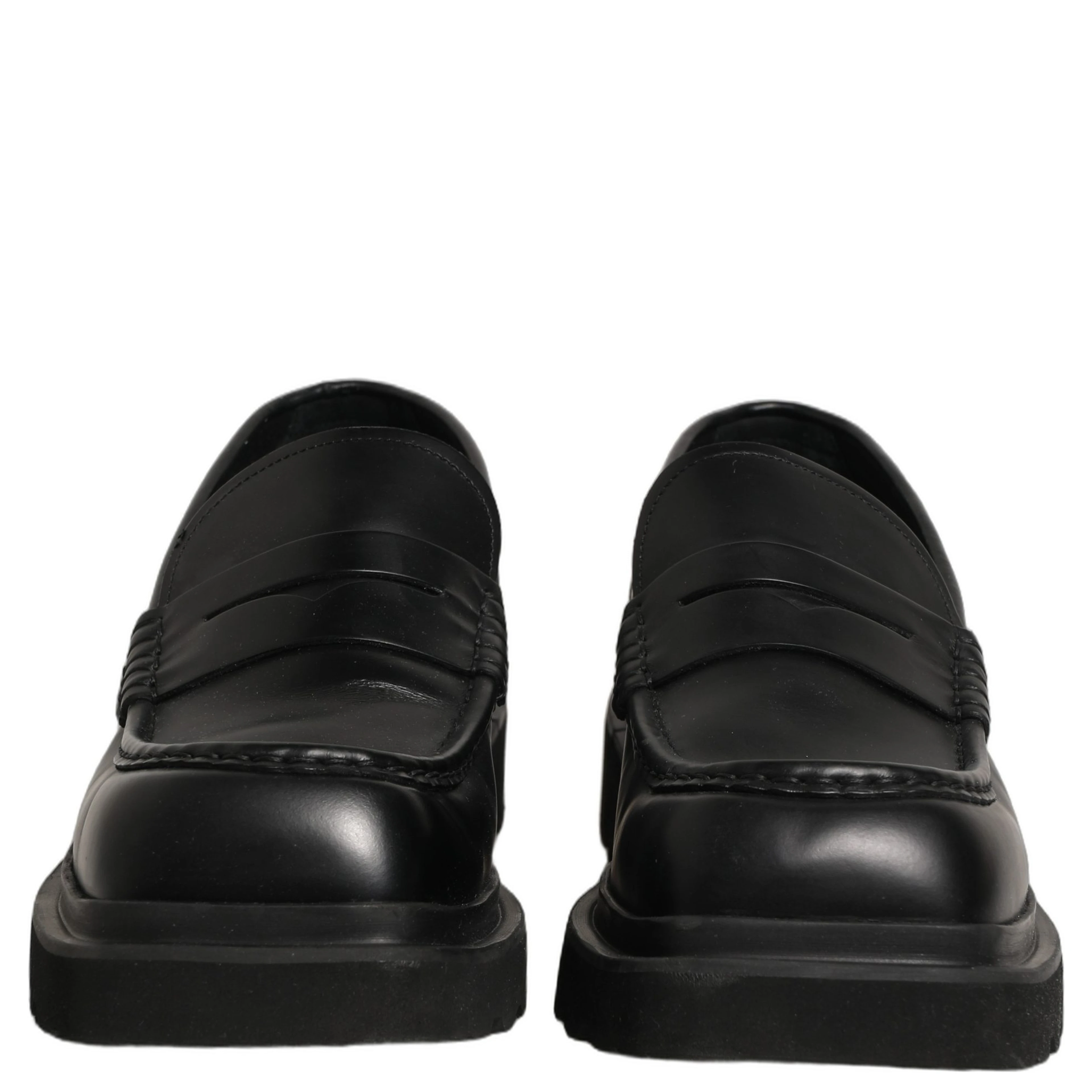Black Calfskin Leather Men Dress Loafer Shoes
