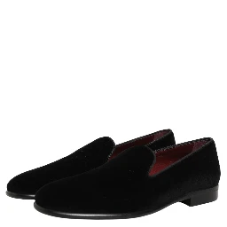 Black Velvet Loafers Formal Men Dress Shoes