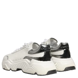 White Silver Daymaster Leather Low Top Sneakers Shoes