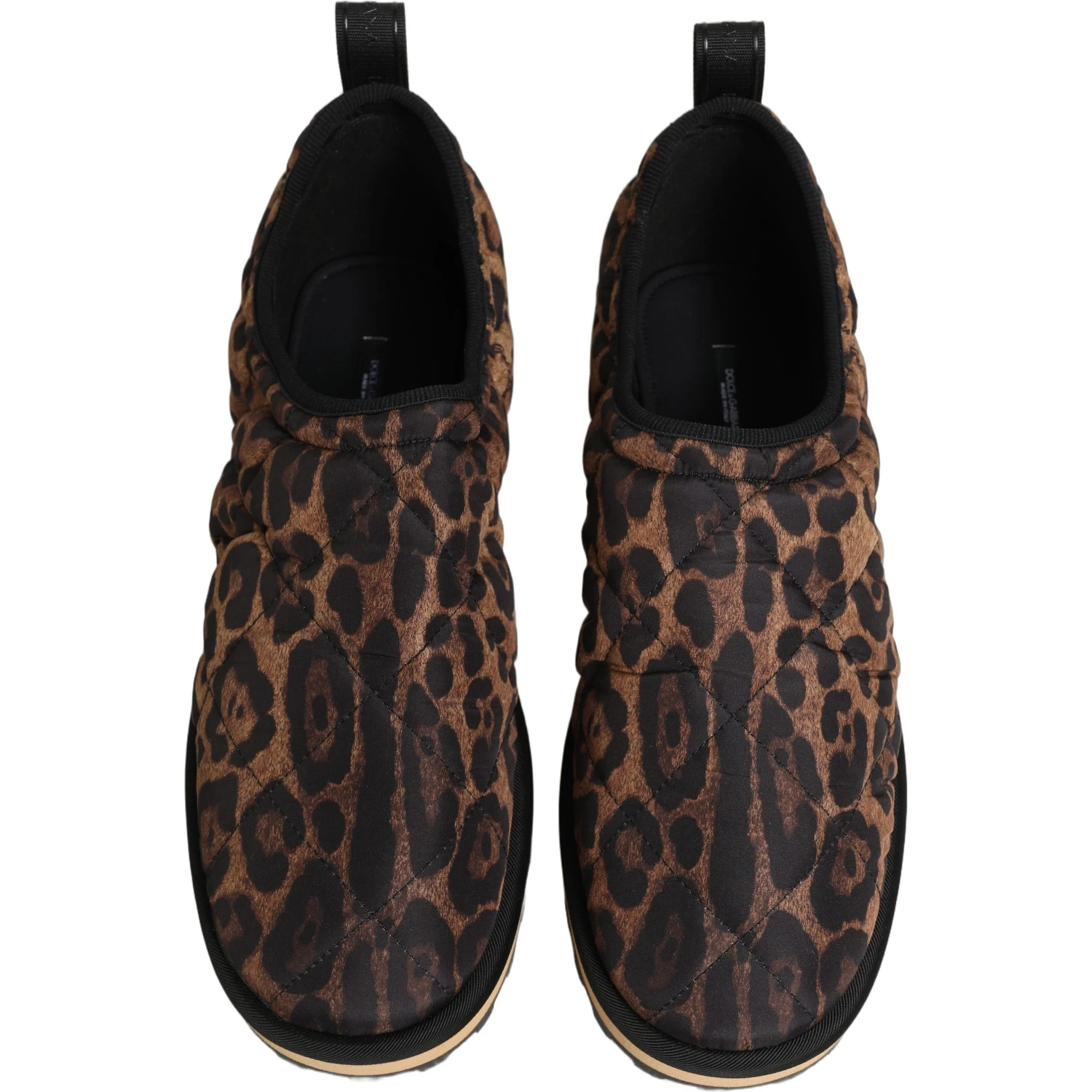 Brown Leopard Print Quilted Men Sneakers Shoes
