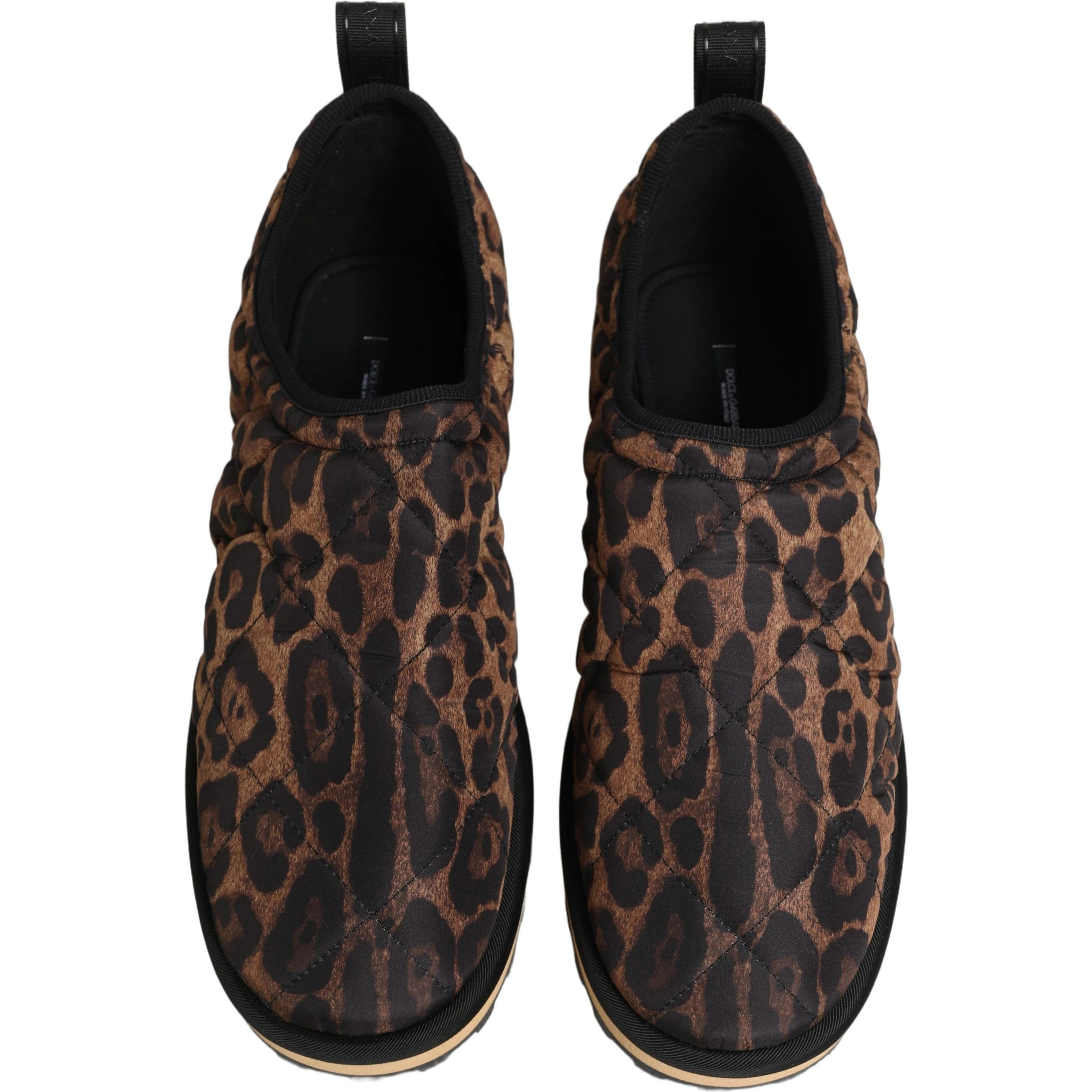 Brown Leopard Print Quilted Men Sneakers Shoes