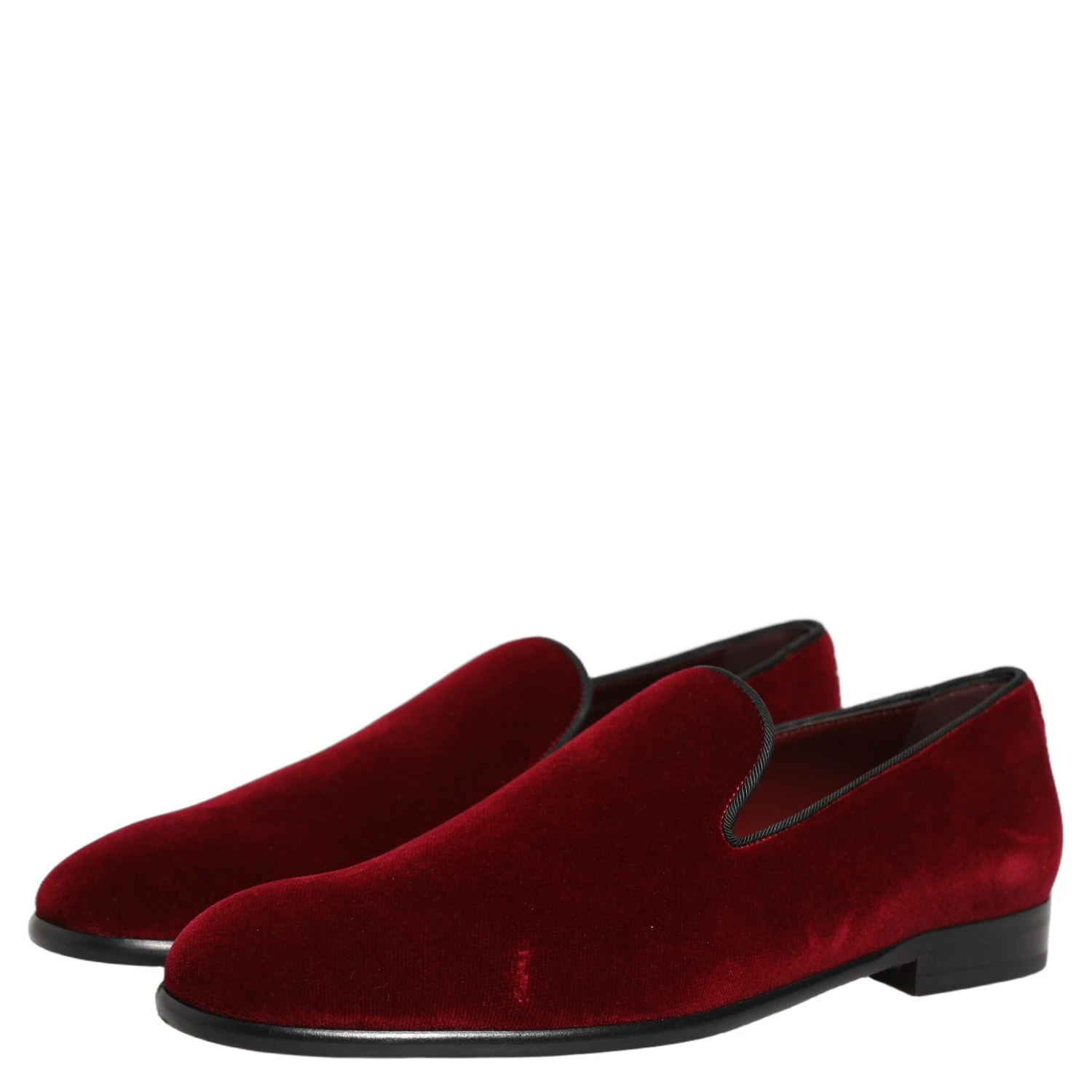 Maroon Velvet Slip On Dress Loafers Shoes