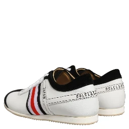 Black White Leather Suede Low Top Sneakers Shoes