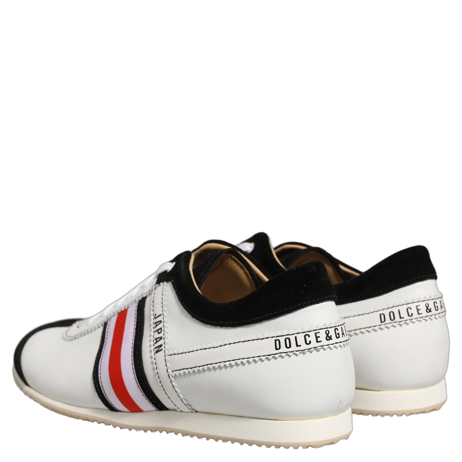Black White Leather Suede Low Top Sneakers Shoes