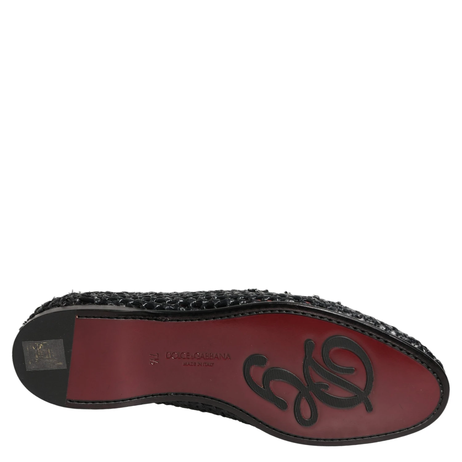 Black Woven Raffia Slip On Loafers Shoes