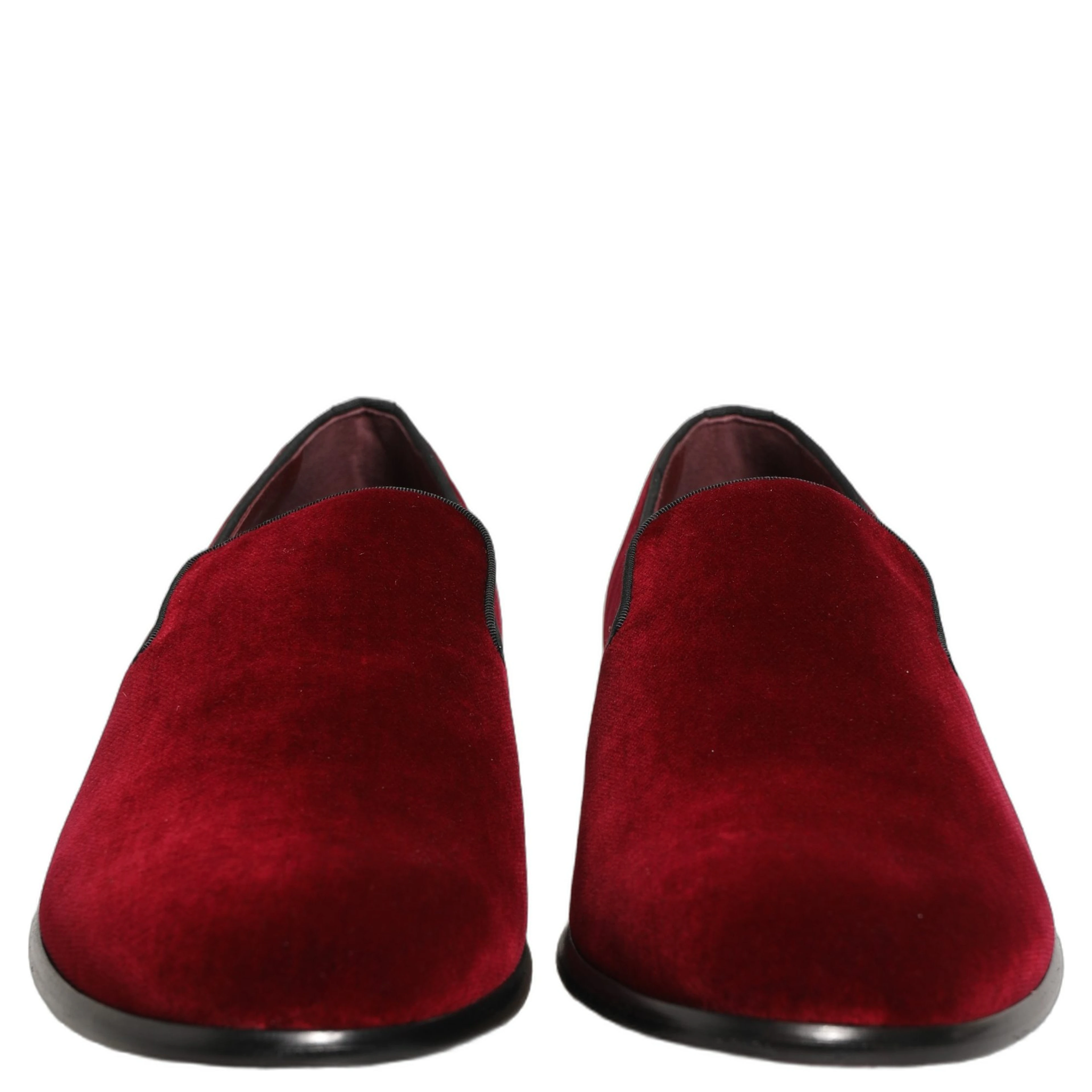 Maroon Velvet Slip On Men Dress Loafers Shoes